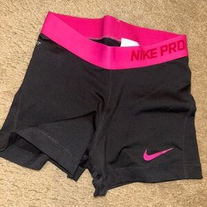 Nike Women's Athletic Shorts Black with Pink Accents